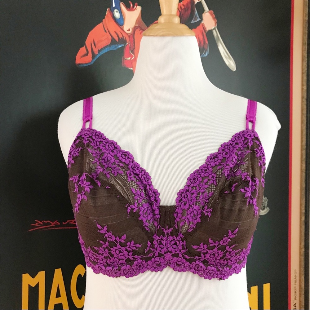 Wacoal Purple and Brown Embrace Lace® Underwire Bra  Size 36DDD